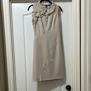 NWT Elie Tahari Elegant Beige Sleeveless Dress